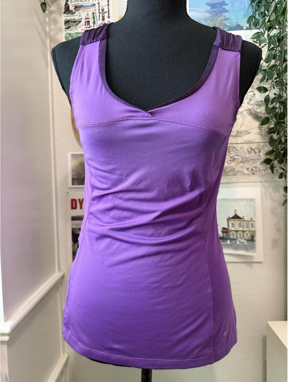 REI Purple Athletic Performance Tank Top XXS Zip Pocket